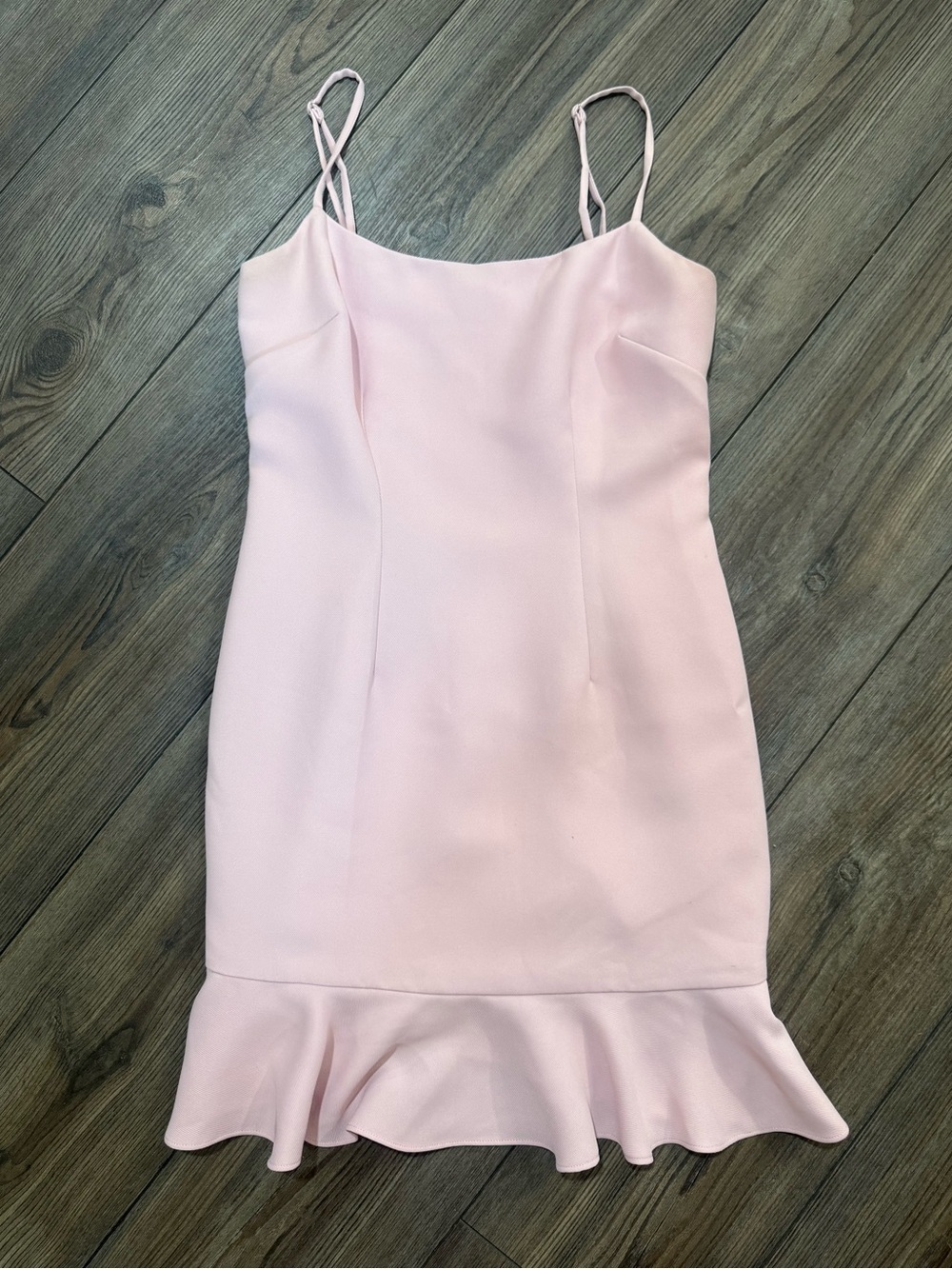 Lovers + Friends Pink Blush Ruffle Hem Bodycon Teddy Mini Dress Size XS